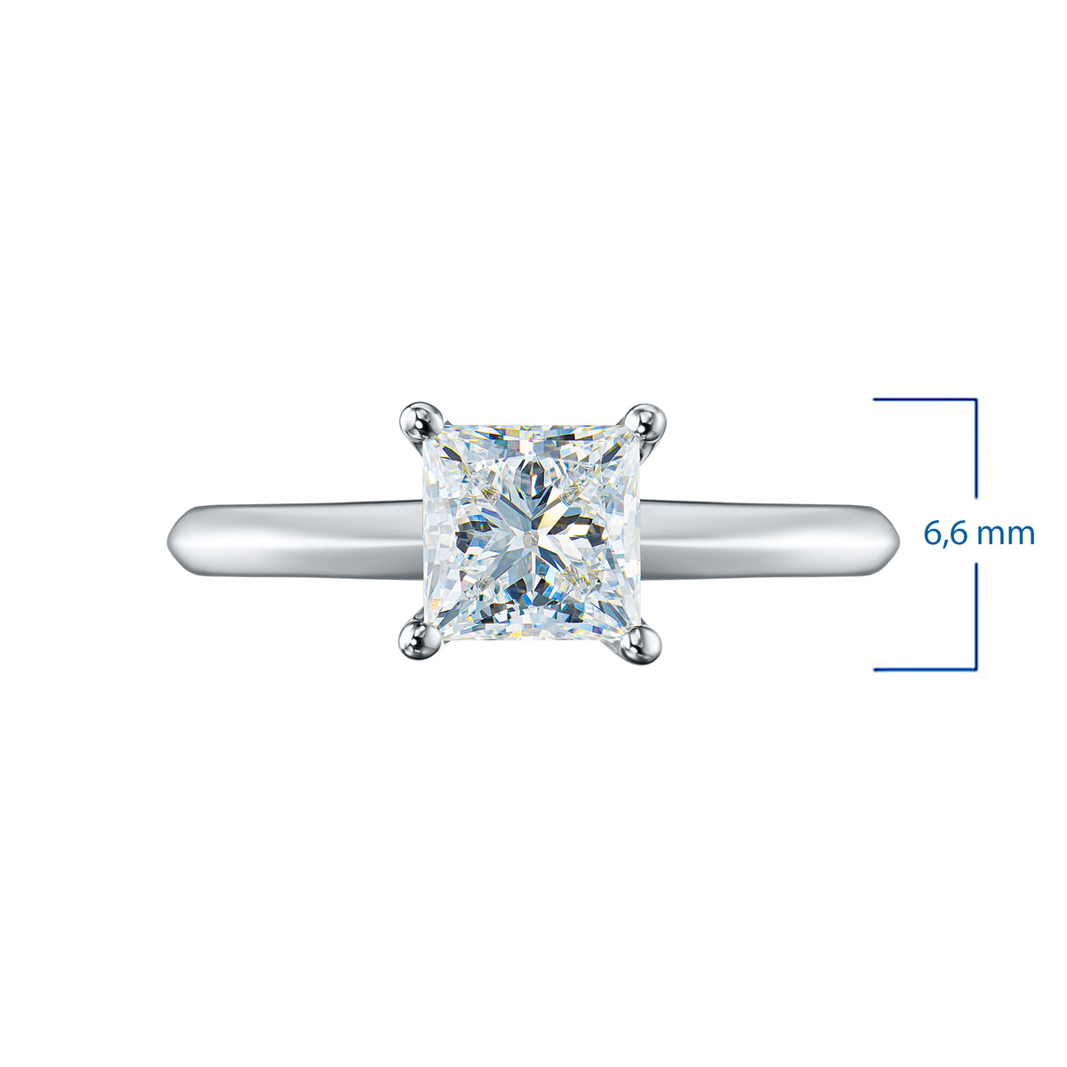 14K White Gold Ring with Lab-Created Diamonds