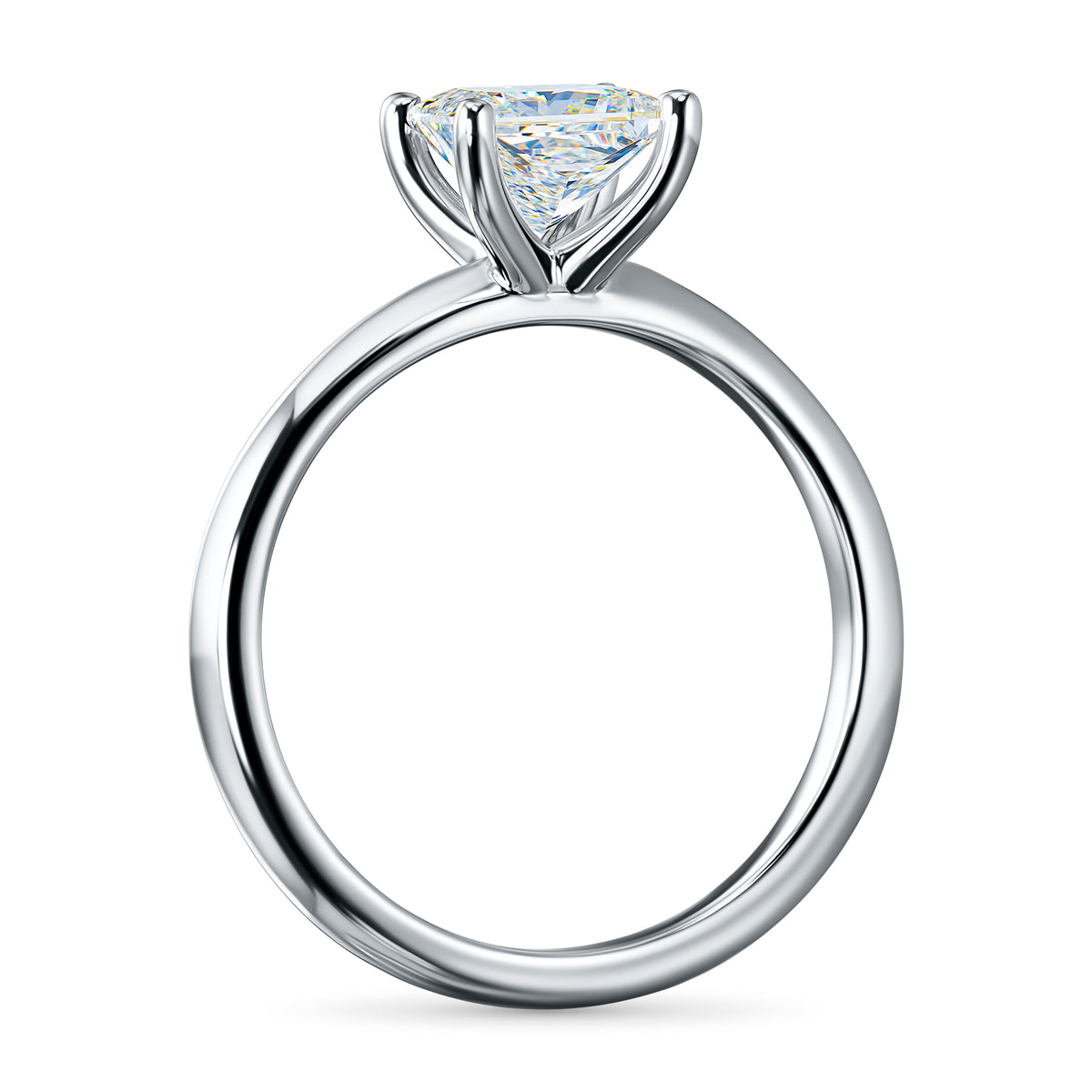 14K White Gold Ring with Lab-Created Diamonds