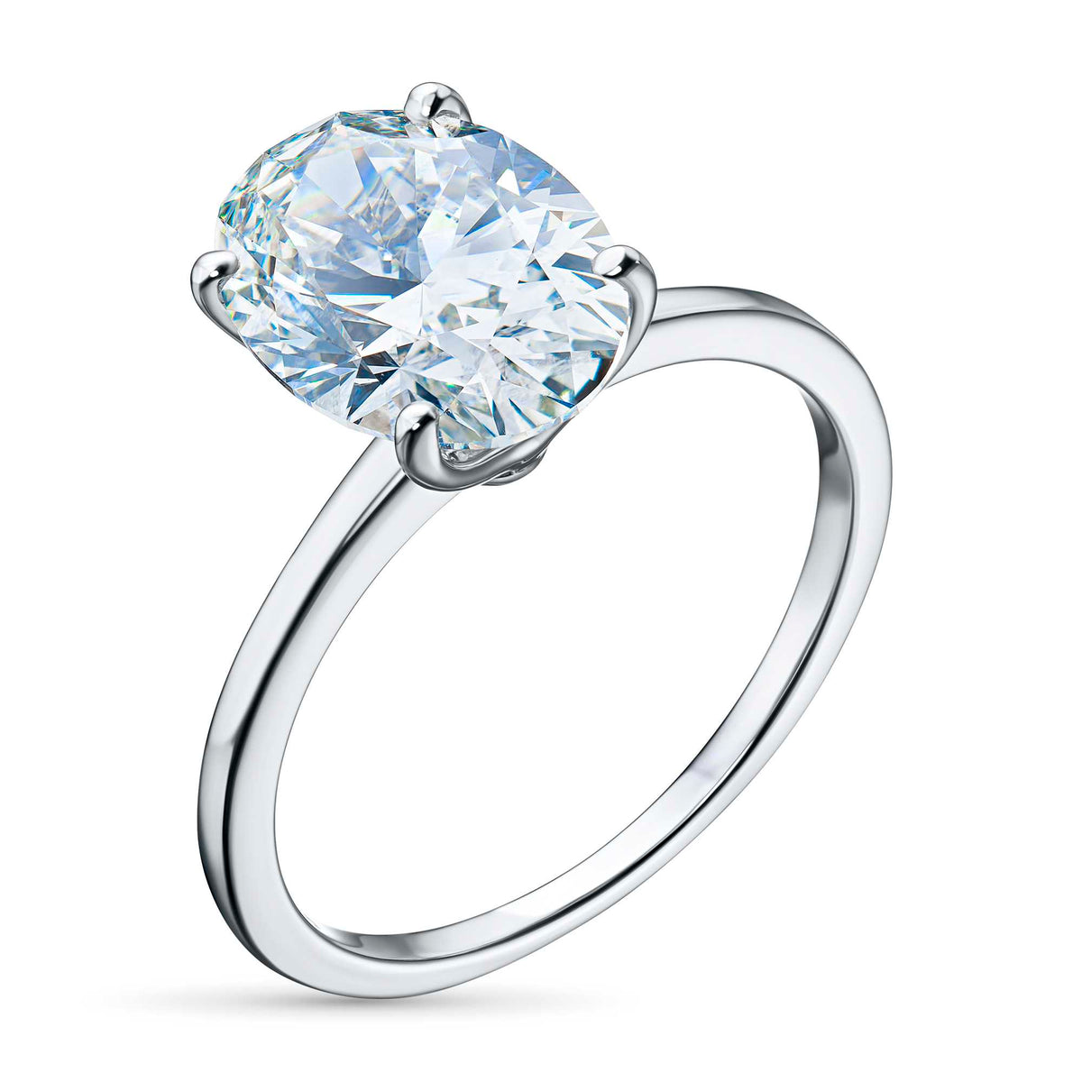 14K White Gold Ring with Lab-Created Diamonds