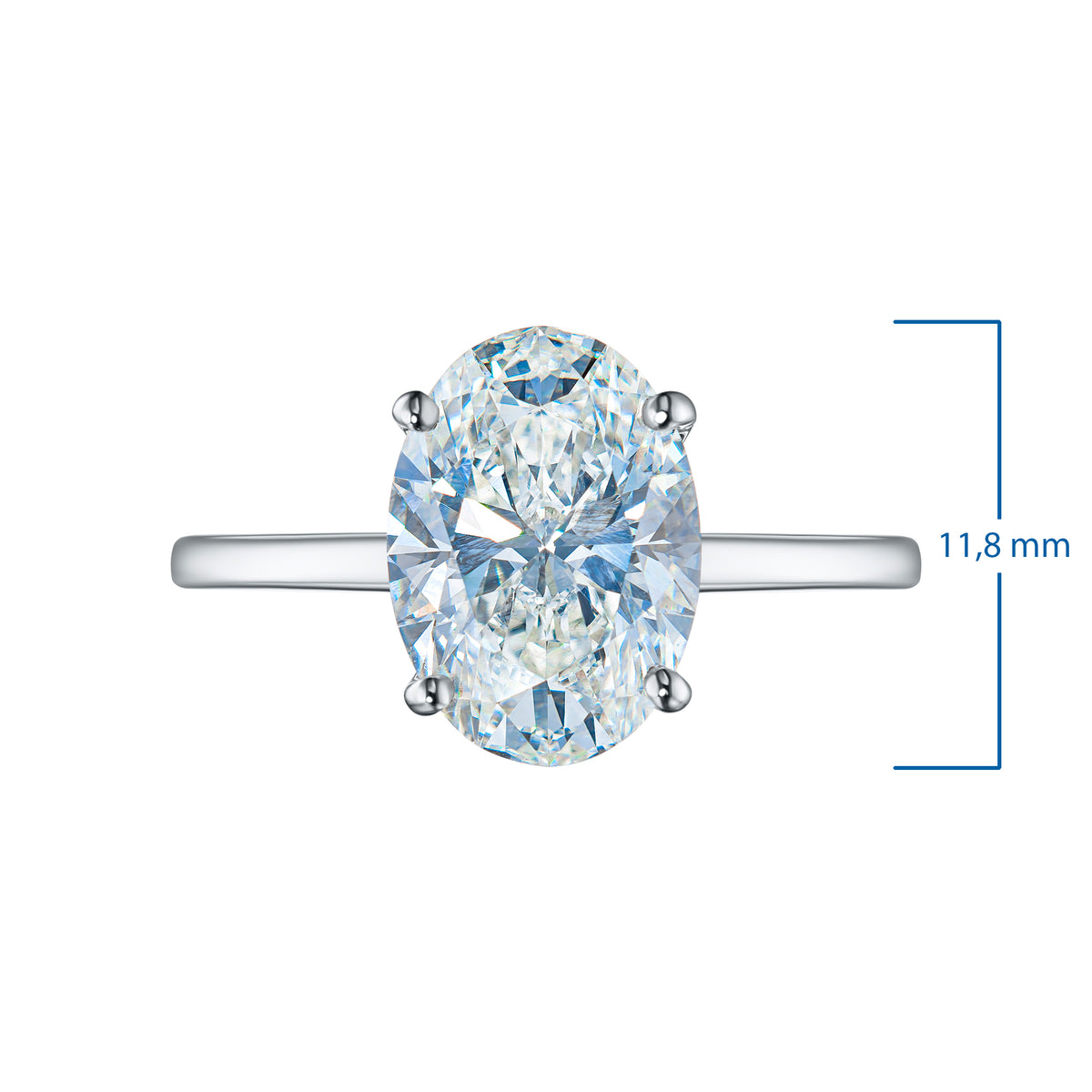14K White Gold Ring with Lab-Created Diamonds