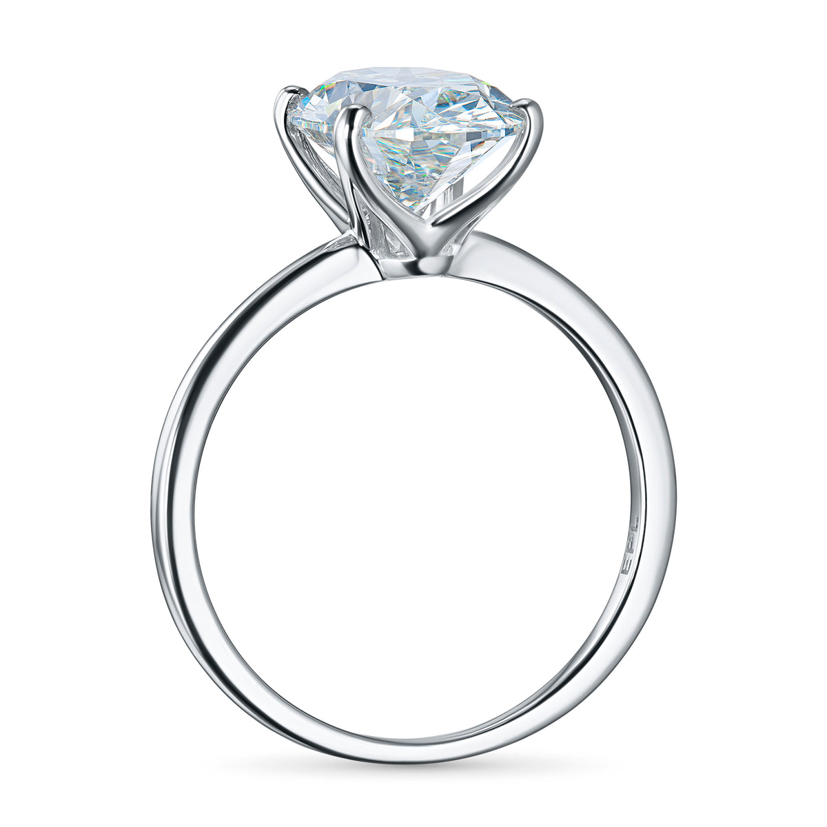 14K White Gold Ring with Lab-Created Diamonds