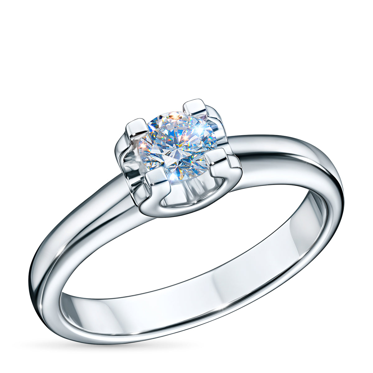 Sterling Silver Ring with Lab-Created Diamonds