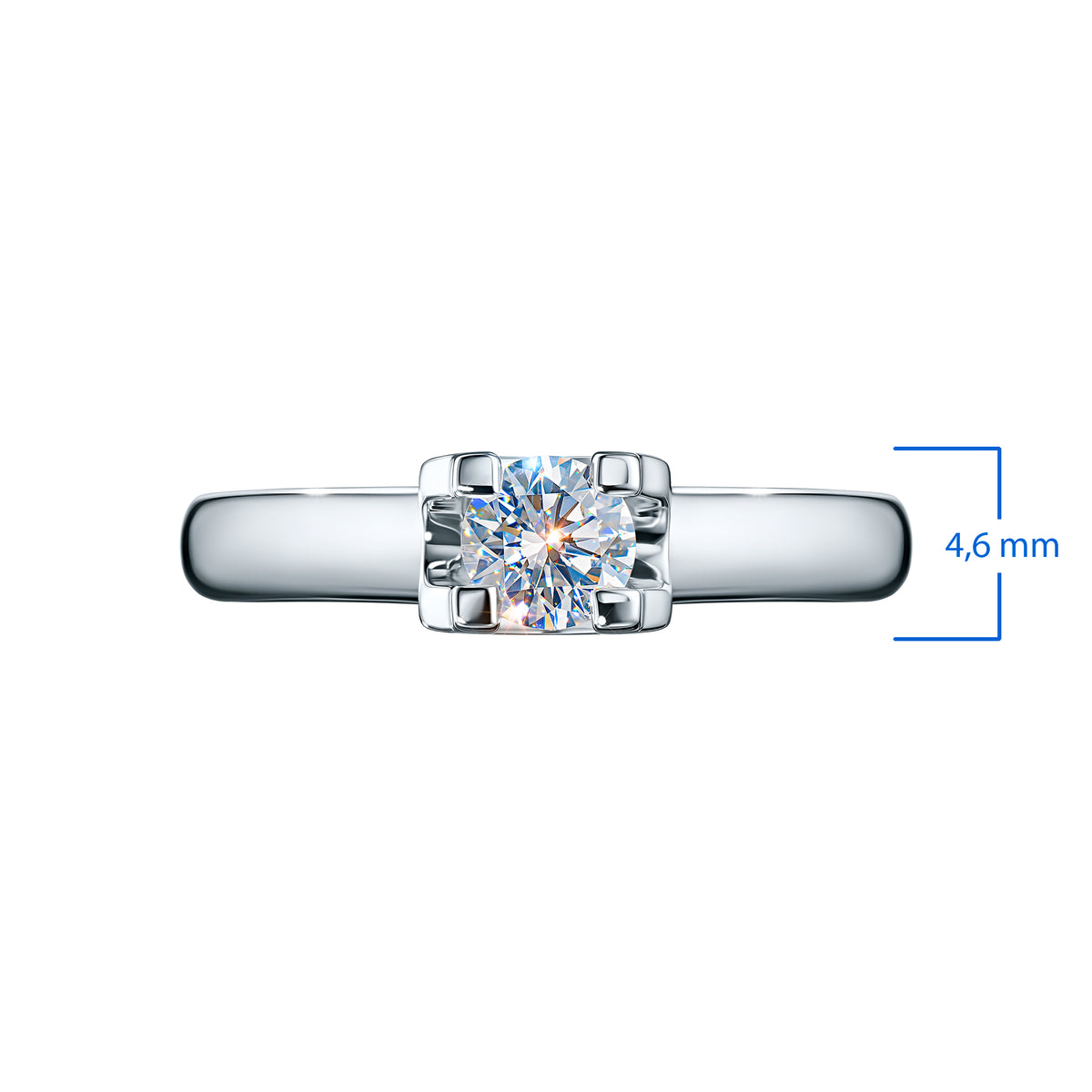 Sterling Silver Ring with Lab-Created Diamonds