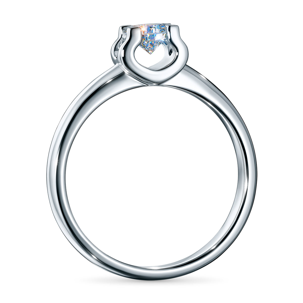 Sterling Silver Ring with Lab-Created Diamonds
