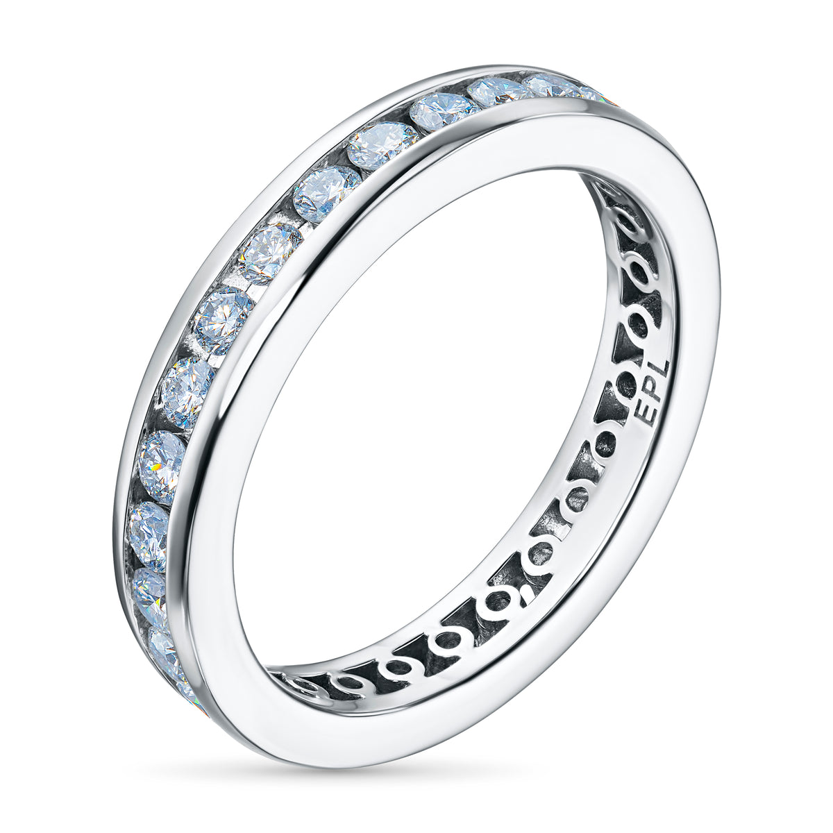 14K White Gold Ring with Lab-Created Diamonds