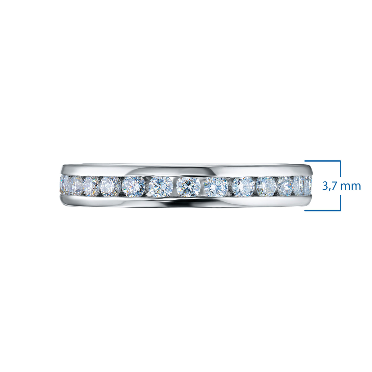 14K White Gold Ring with Lab-Created Diamonds