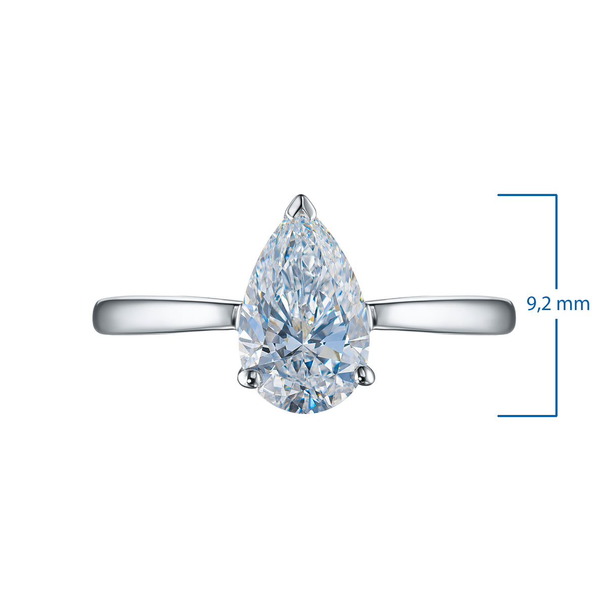 14K White Gold Ring with Lab-Created Diamonds