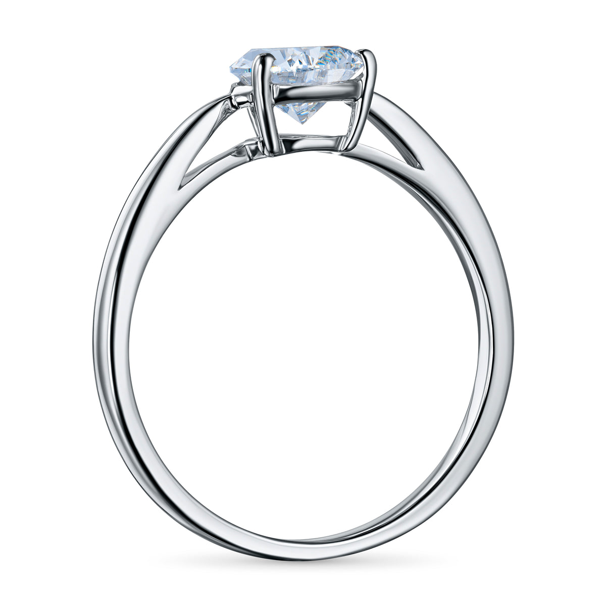 Sterling Silver Ring with Lab-Created Diamonds