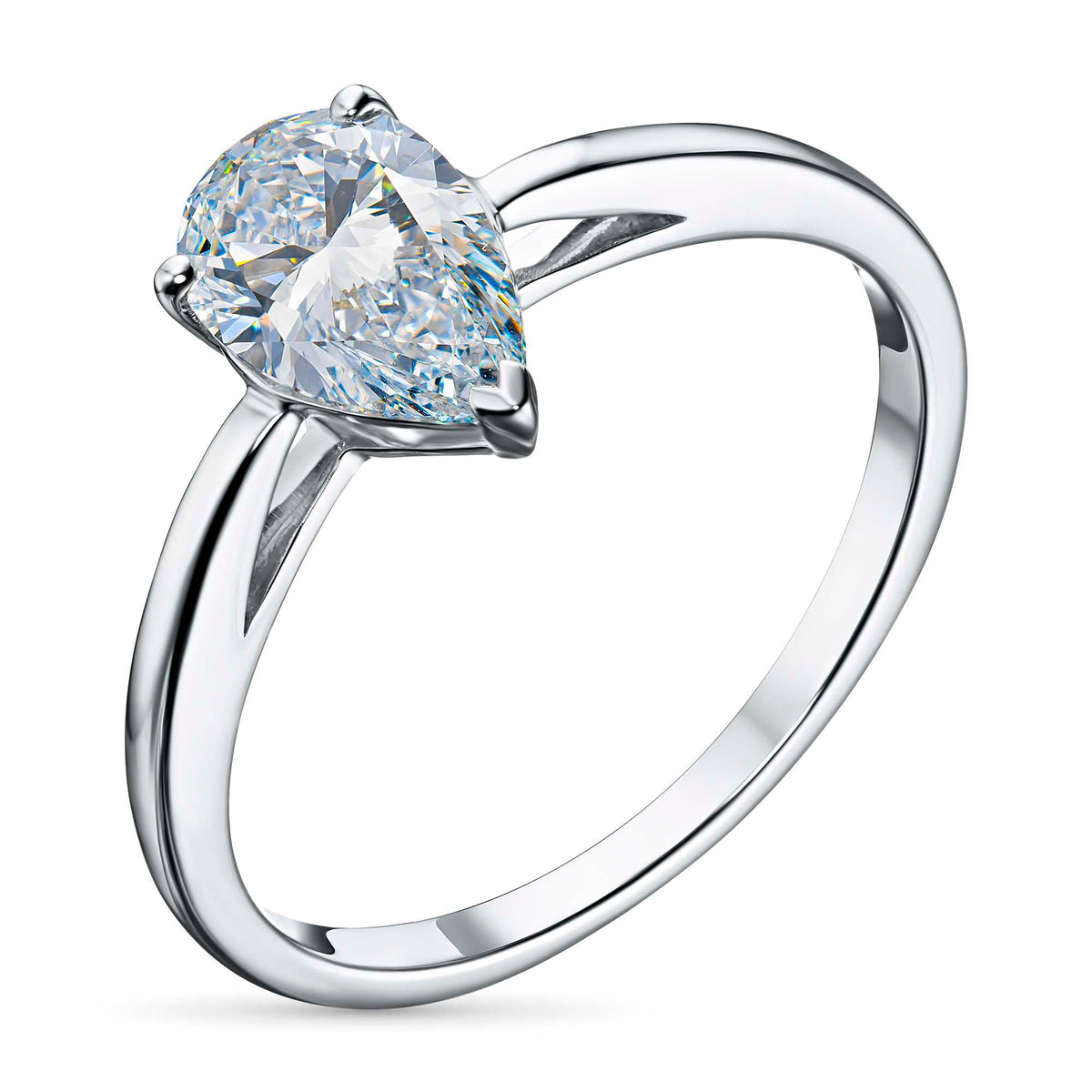 Sterling Silver Ring with Lab-Created Diamonds