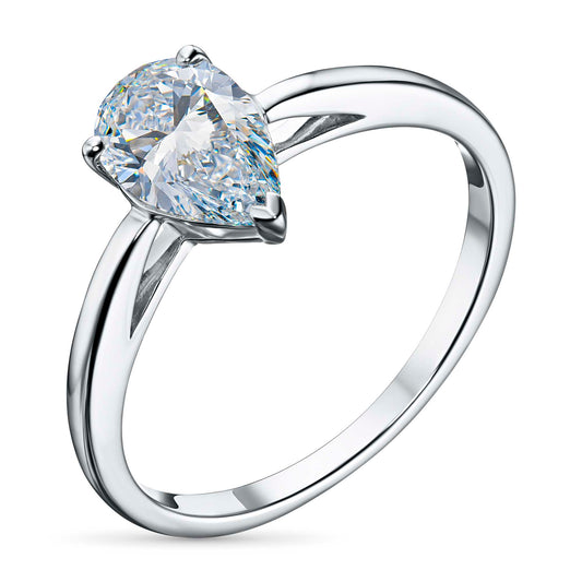 Sterling Silver Ring with Lab-Created Diamonds