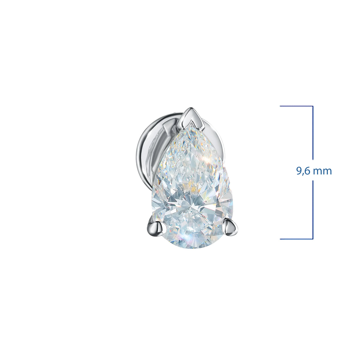 14K White Gold Earring Studs with Lab-Created Diamonds