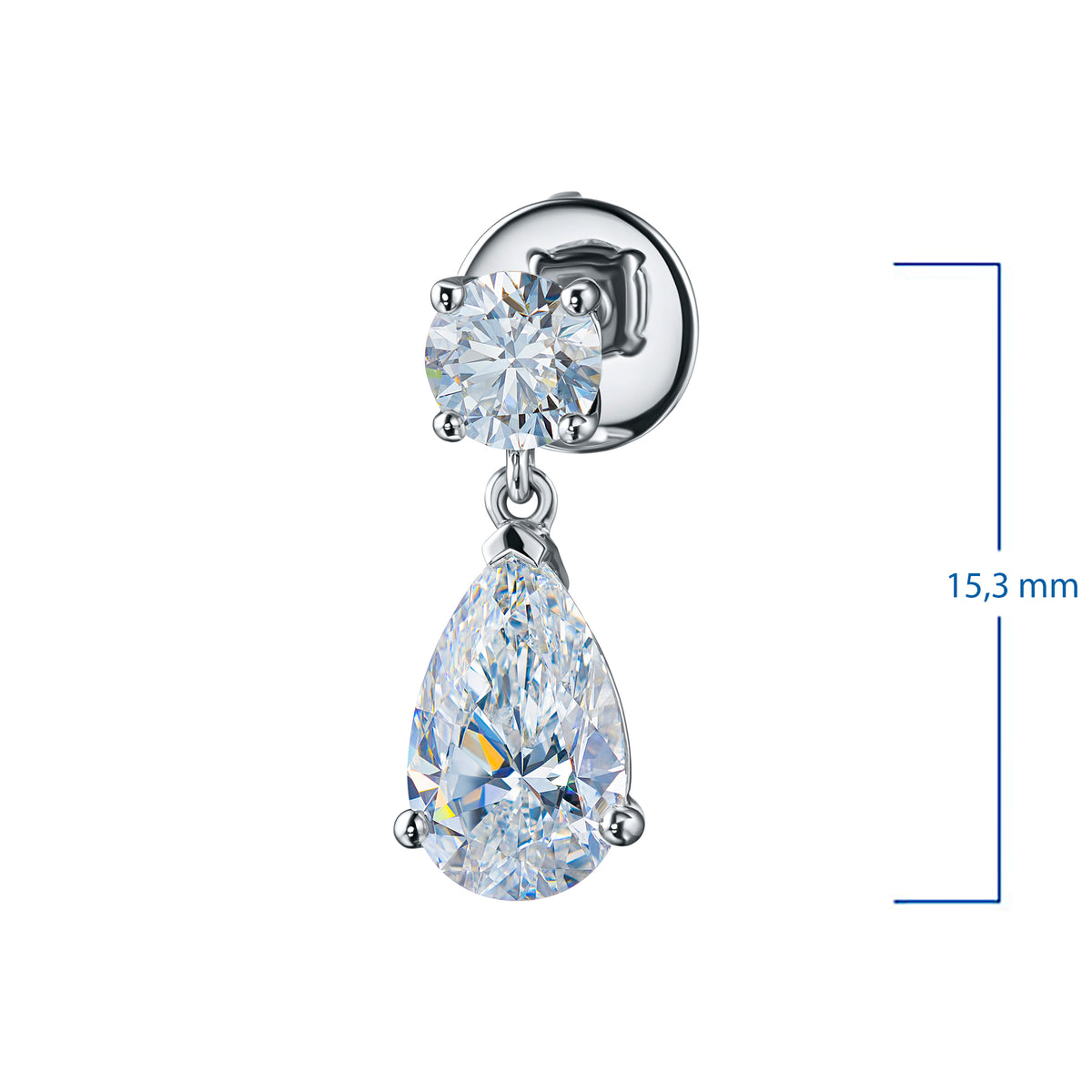 14K White Gold Earring Studs with Lab-Created Diamonds