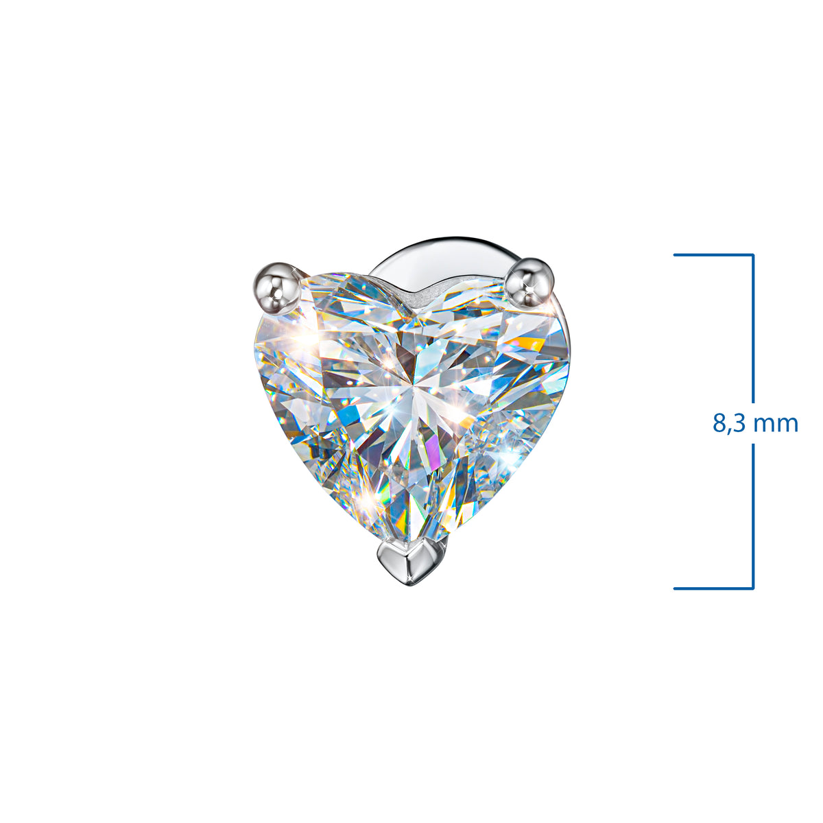 14K White Gold Earring Studs with Lab-Created Diamonds