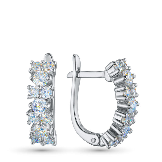 14K White Gold Earrings with Lab-Created Diamonds