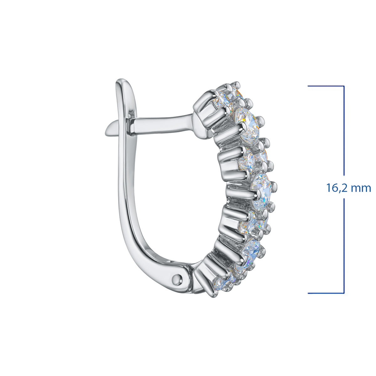 14K White Gold Earrings with Lab-Created Diamonds