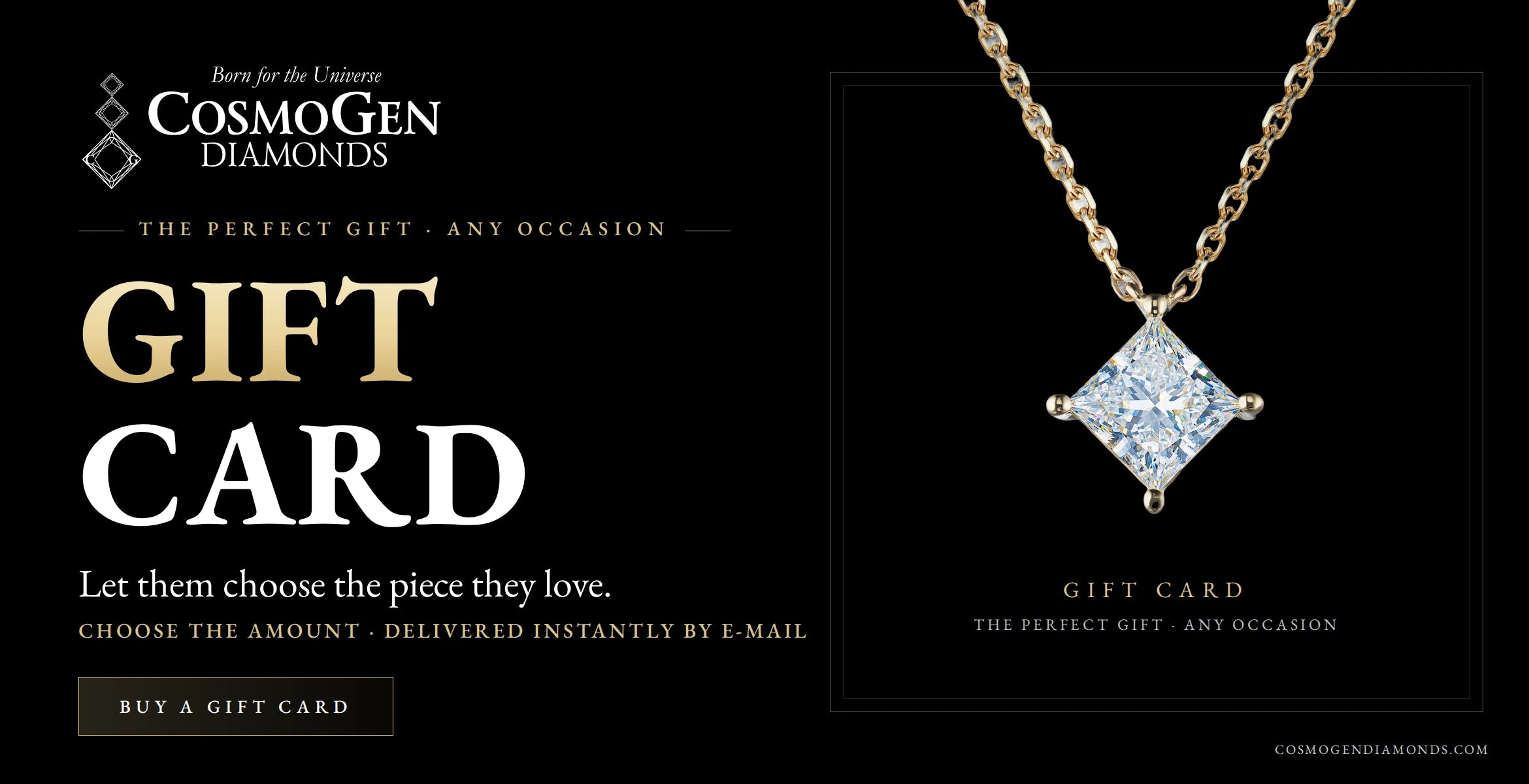 CosmoGen Diamonds gift card: the perfect gift for any occasion